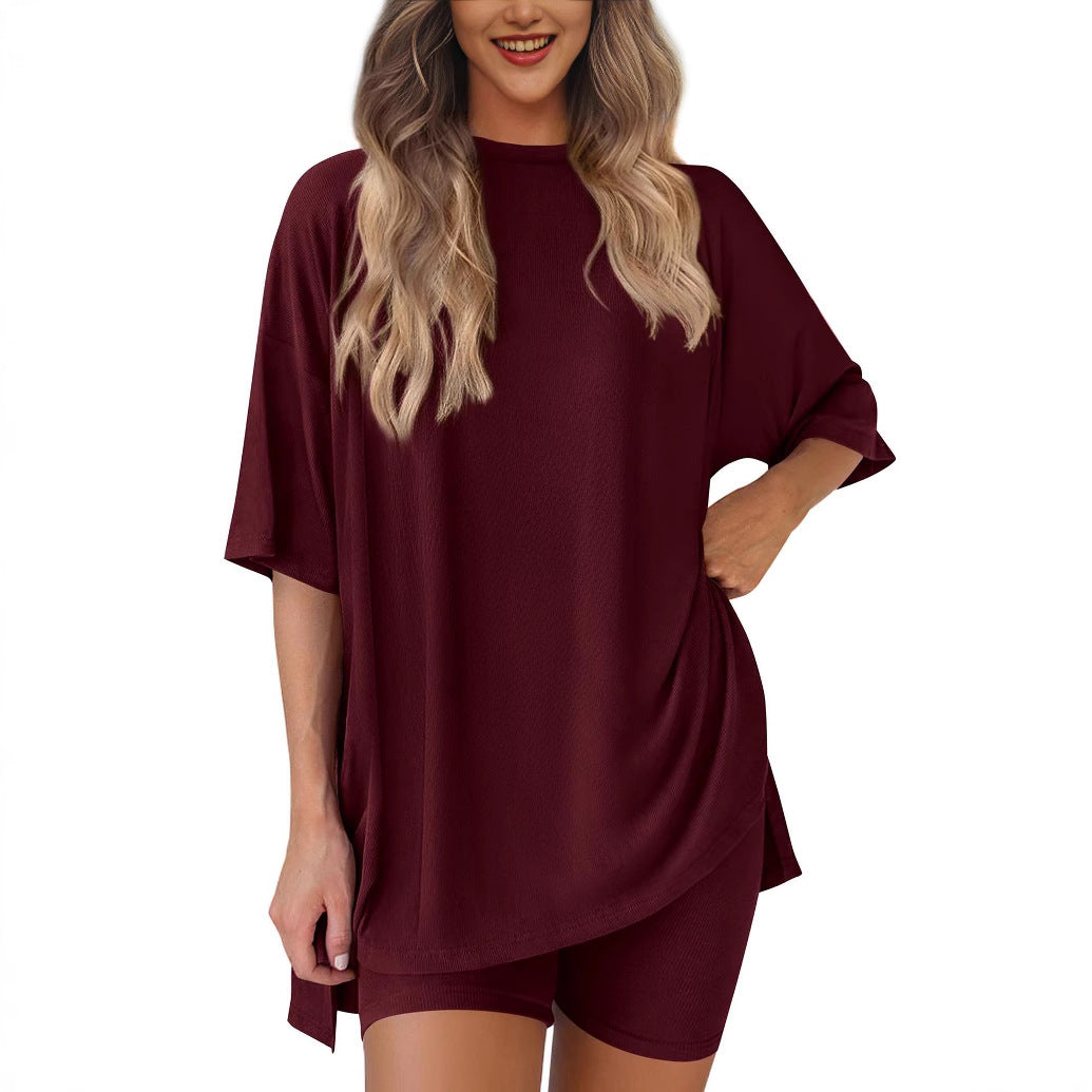 Women's Solid Color Pajamas Loose Slimming Home Fashion Casual Suit
