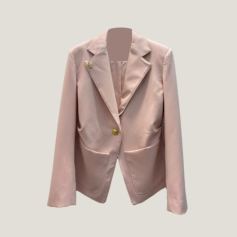 Women's Classic Style Commuter High-grade Light Pink Suits