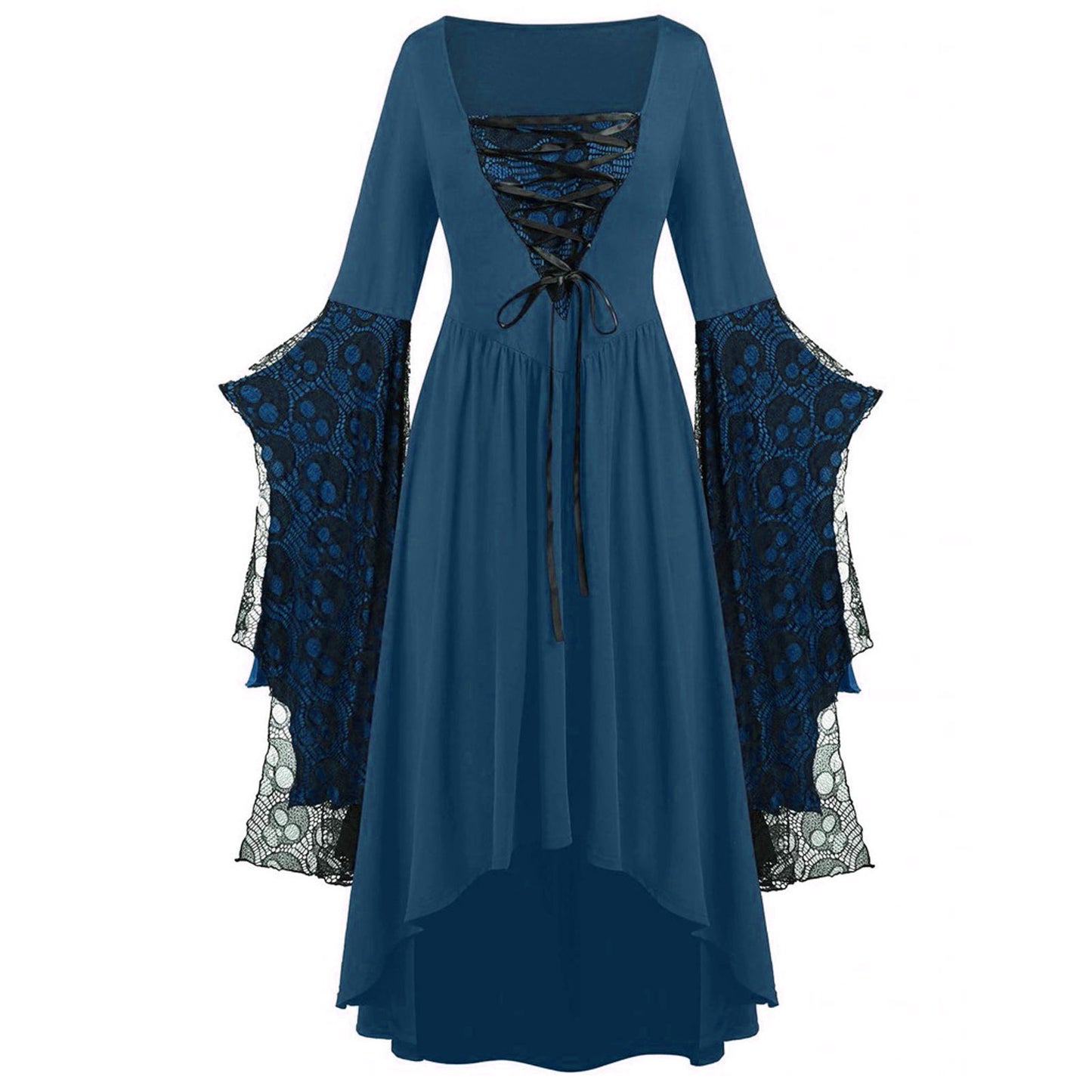 Unique Women's Halloween Skull Lace Tied Dress