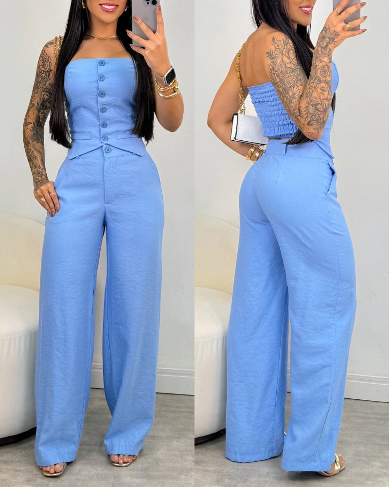 Stand Tube Button Open Close Placket Dresses