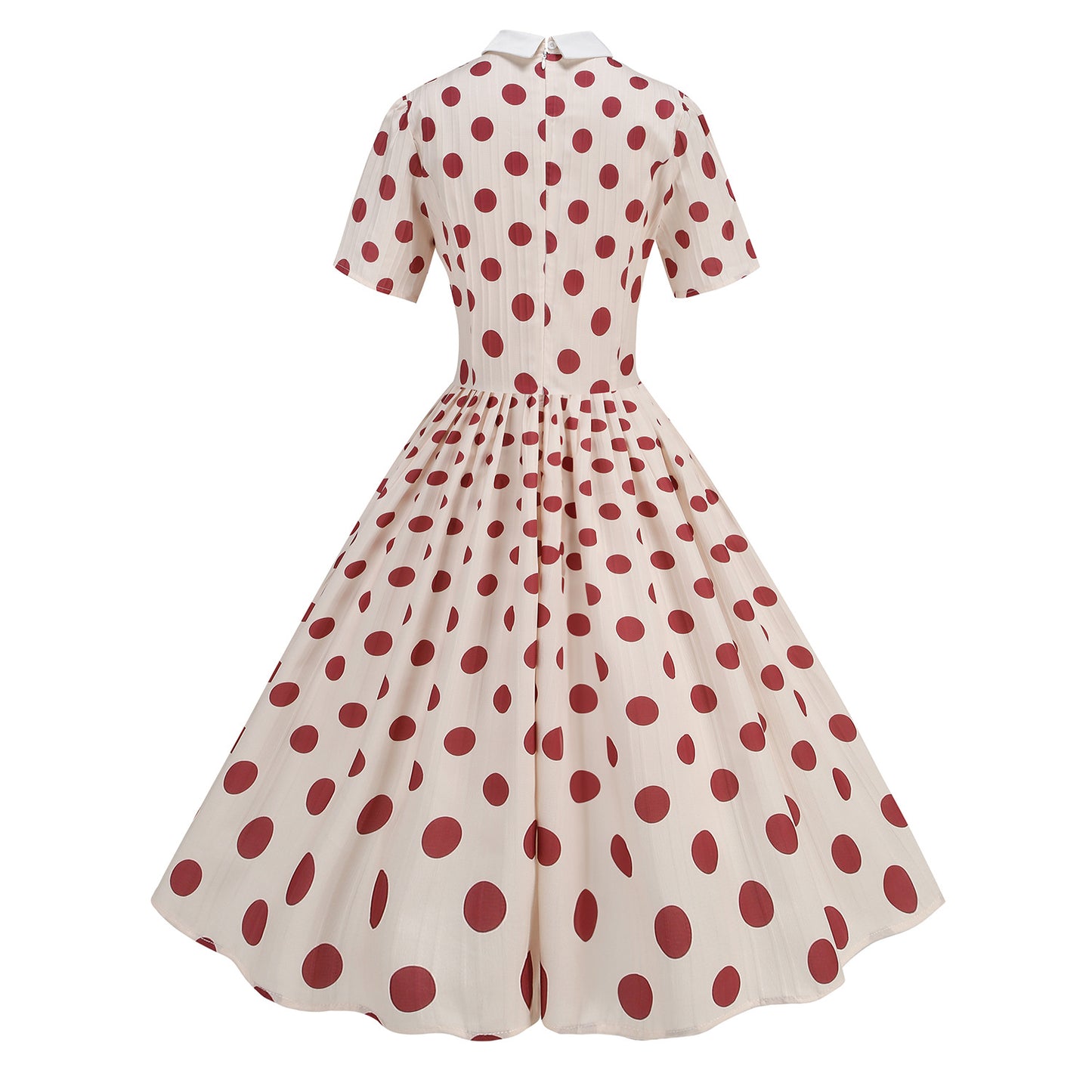 Slimming Pleated Polka Dots Elegant Graceful Dresses