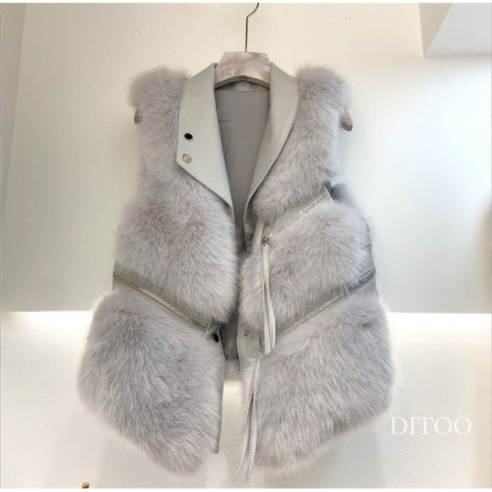Women's Unique Trendy Faux Fox Fur Coats