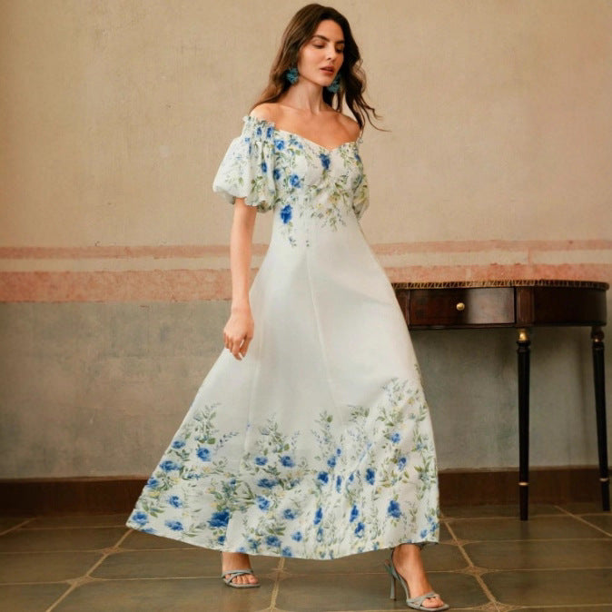 Comfortable Casual Charming Printed Sleeve Slim Dress