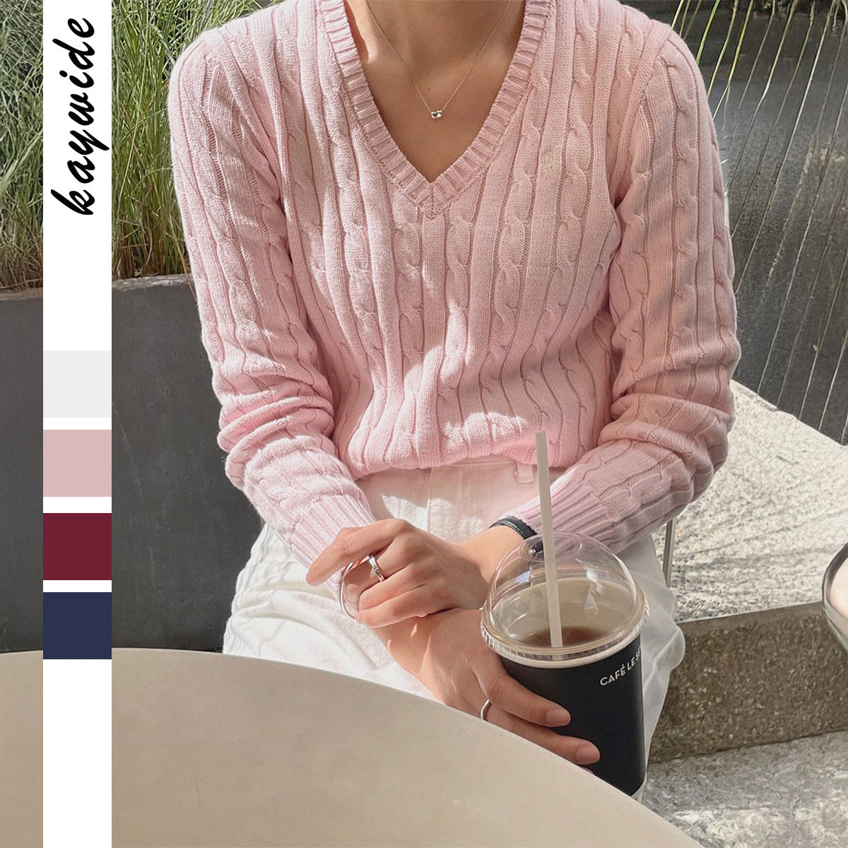 Women's Fashion Casual Solid Color Base Woolen Clothing