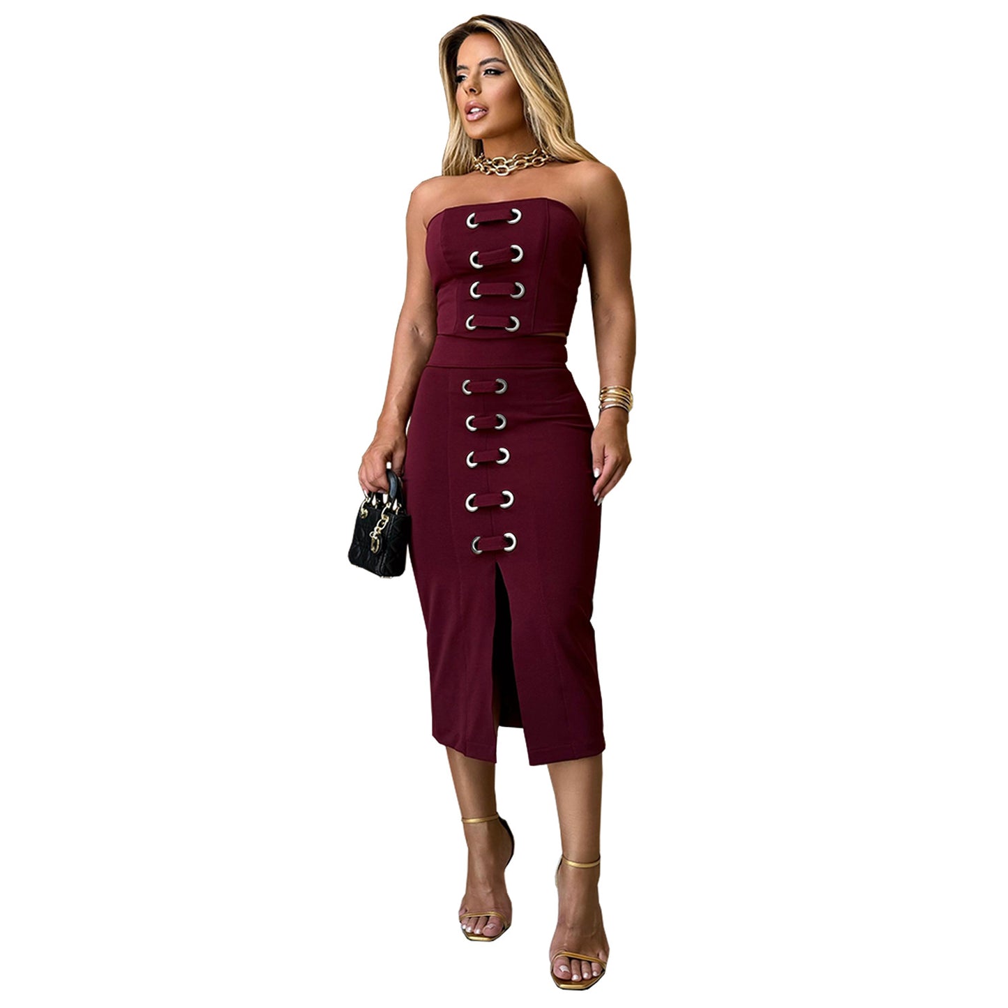 Women's Sexy Tube Split Elegant Fashion Summer Suits