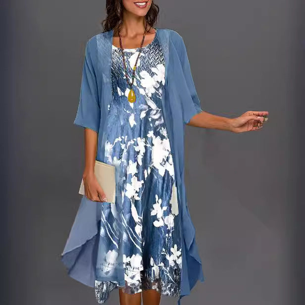 Innovative Fashion Elegant Chiffon Two-piece Set Dress