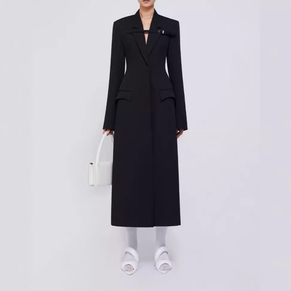 Women's Vietnam Niche Temperament Commuter Long Spring Slim Slimming Profile Coats