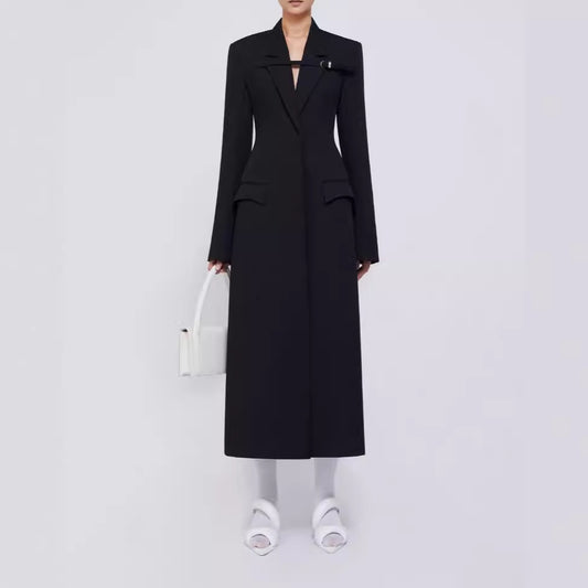 Women's Vietnam Niche Temperament Commuter Long Spring Slim Slimming Profile Coats