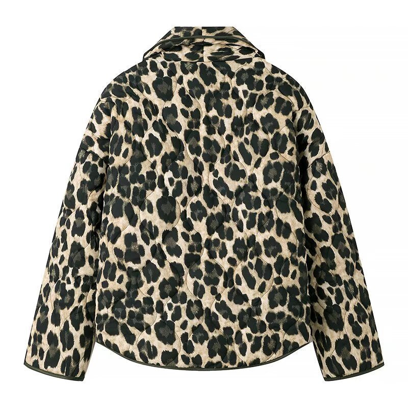 Women's Winter Vintage Leopard Print Printed Flower Coats