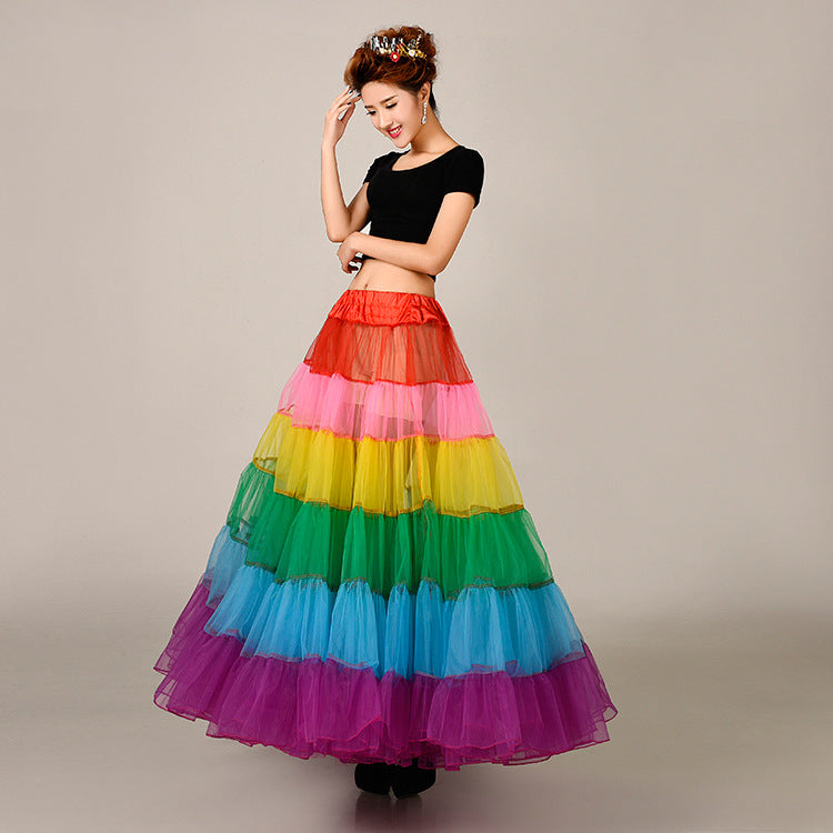 Dress Crinoline Colorful Swing Slip Dance Half-length Wedding Dresses