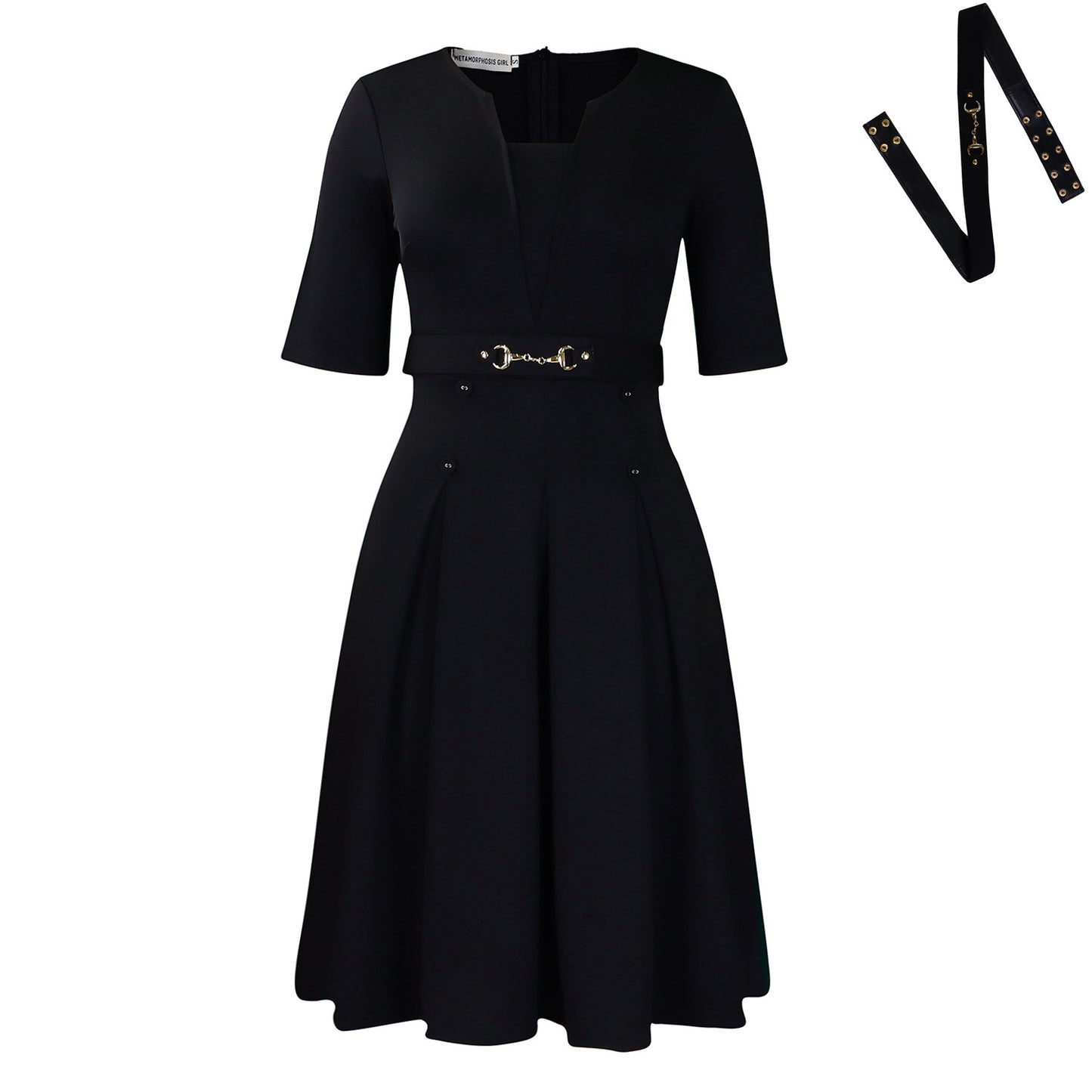 Women's Summer Sleeve Fashion Elegant Commuter Solid Color Dresses