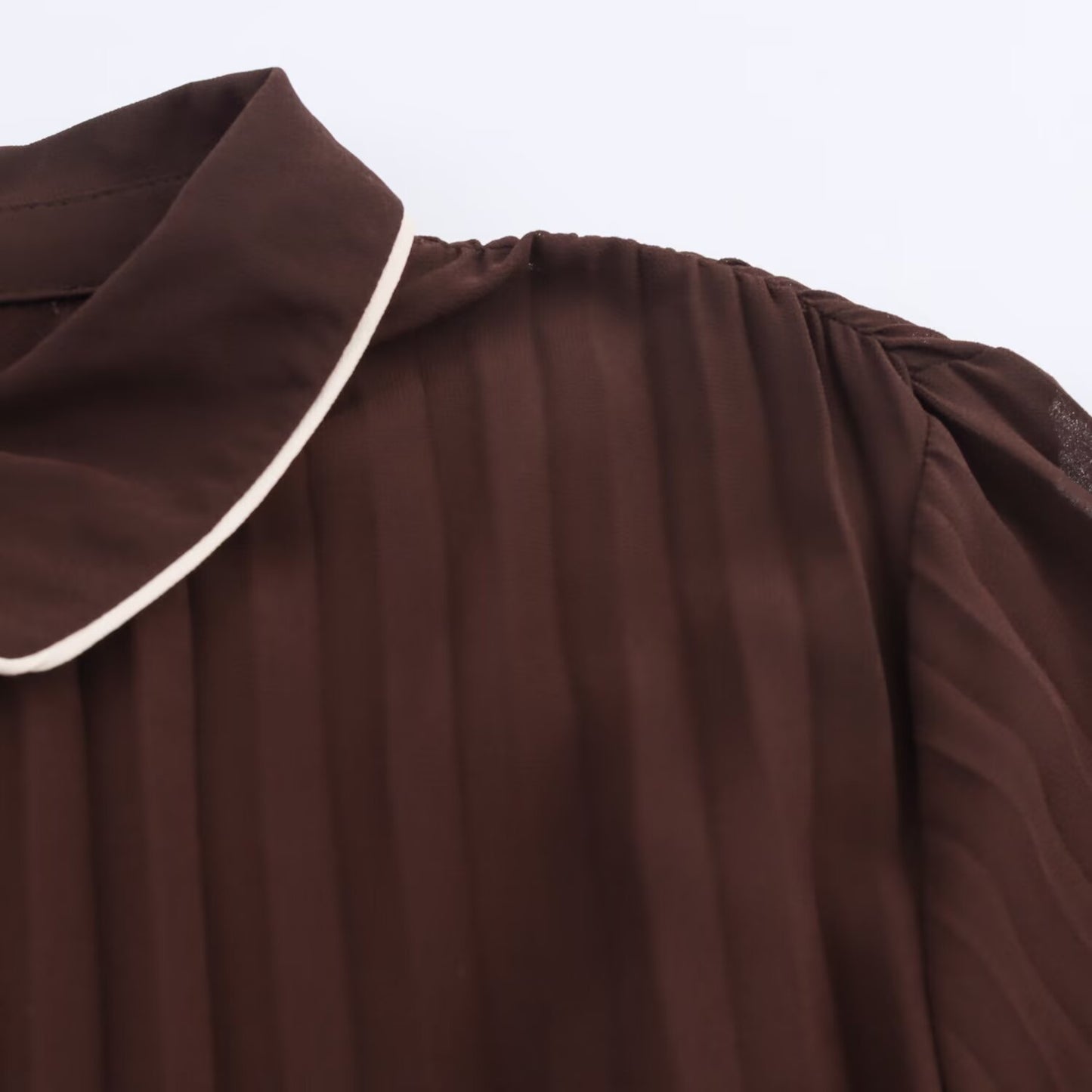 Autumn Fashion Simple With Belt Pleated Lapel Dresses