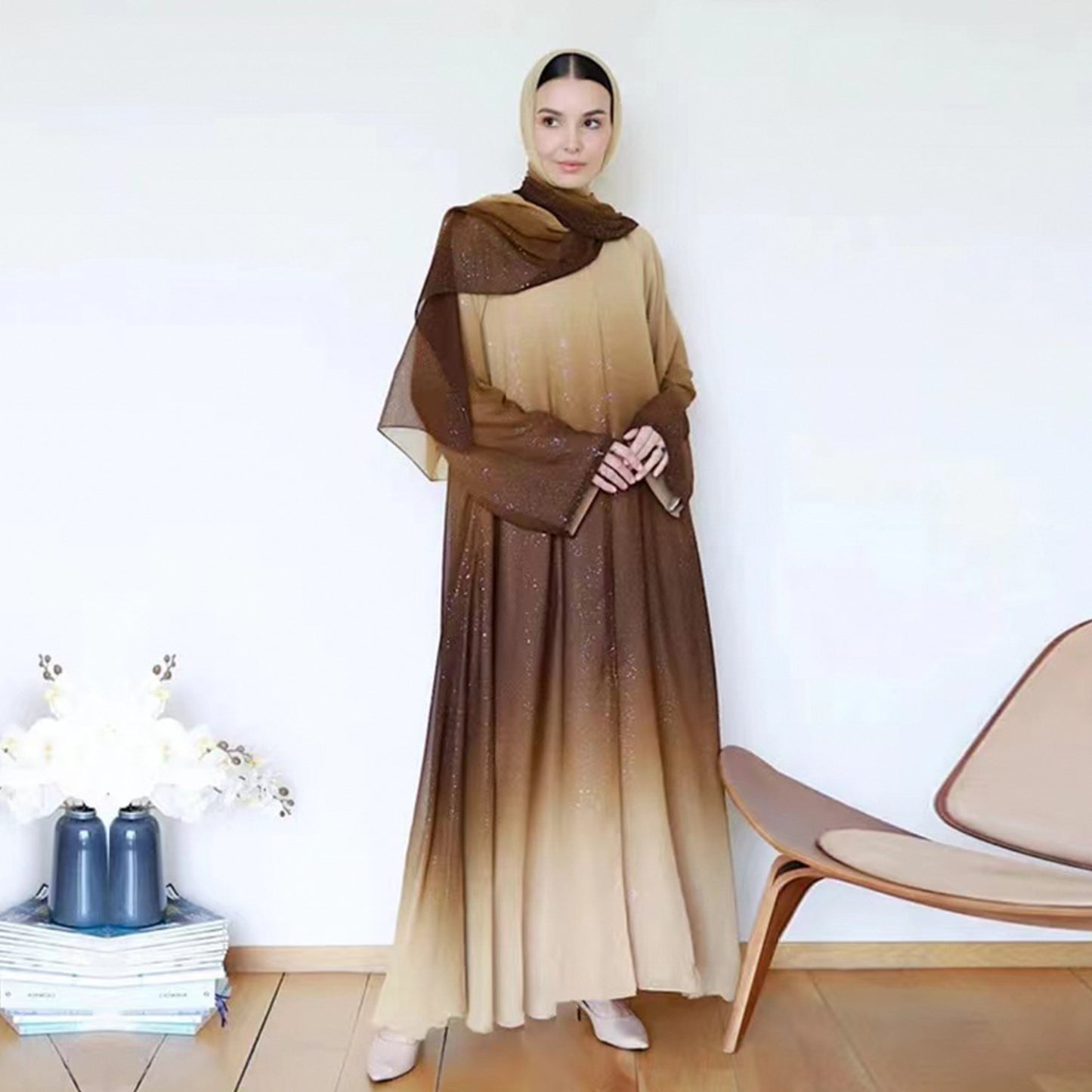 Gradient Ribbon Bandana Daily Party Robe Dresses