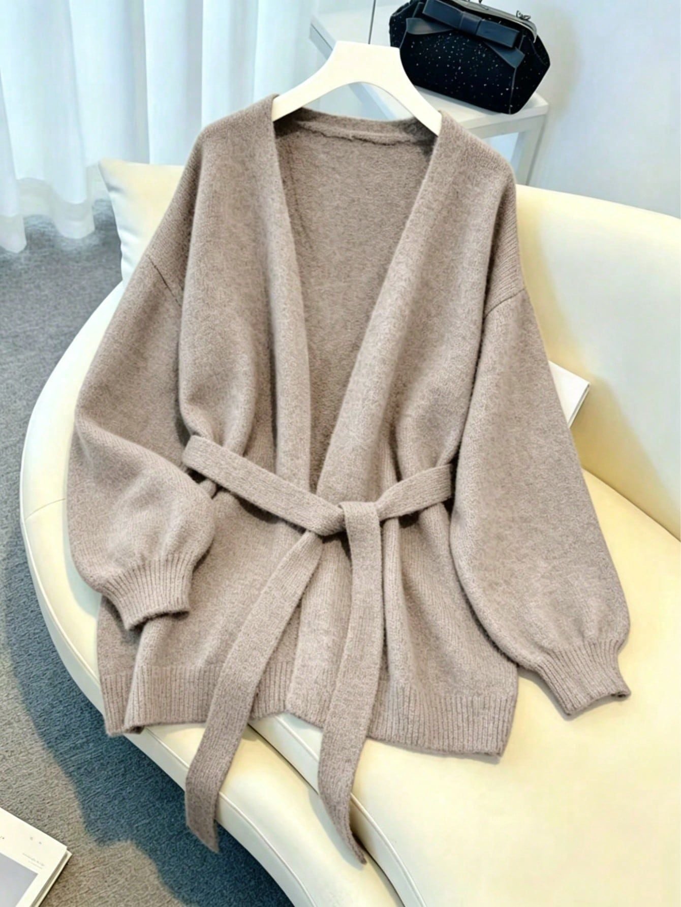 Women's Casual Knitted Loose Lazy Style Waist Trimming Women's Sweater