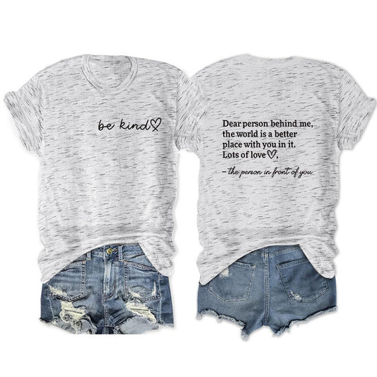 Front Rear Printed Sleeve Loose Fashion Blouses