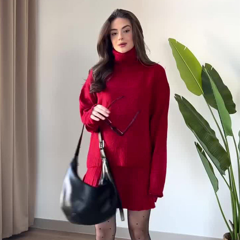 Autumn Solid Color Round Neck Loose Suits