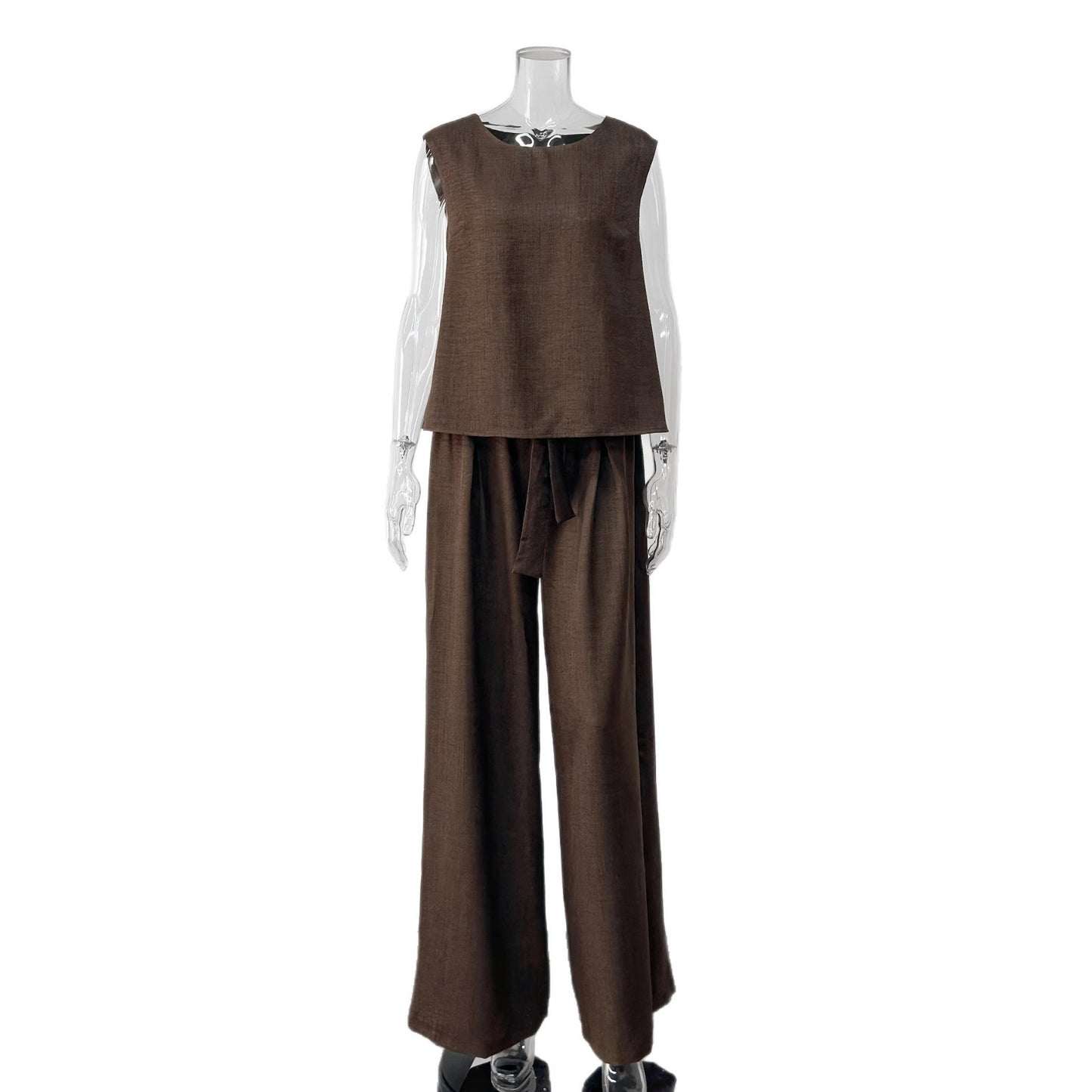 Women's Summer Sleeveless Light Luxury Temperament Solid Fashion Casual Suit