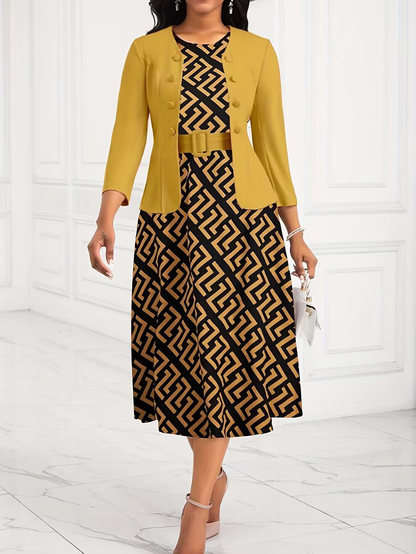 Attractive Fashion Creative Printed Two-piece Dress Dresses