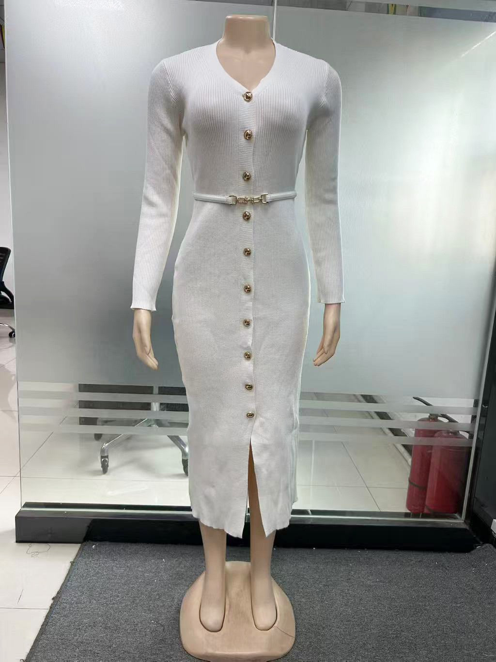 Women's Knitted Dress Russian Early Autumn Single-breasted Sweaters