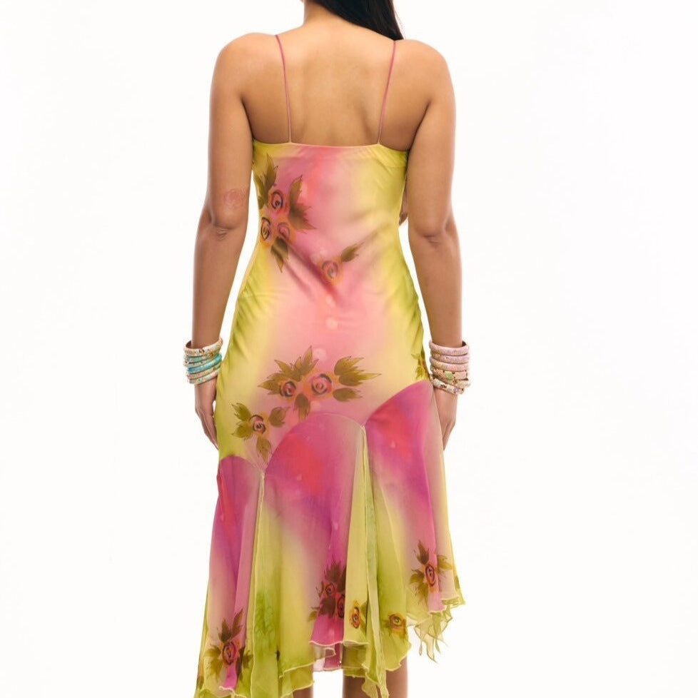 Ruffled Hem Suspender Dress Elegant Embroidered Dresses