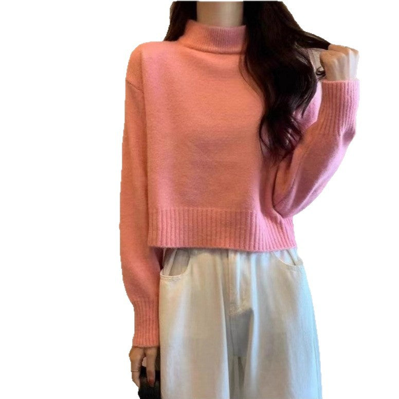 Women's Turtleneck Loose Soft Glutinous Knitted Bottoming Tops