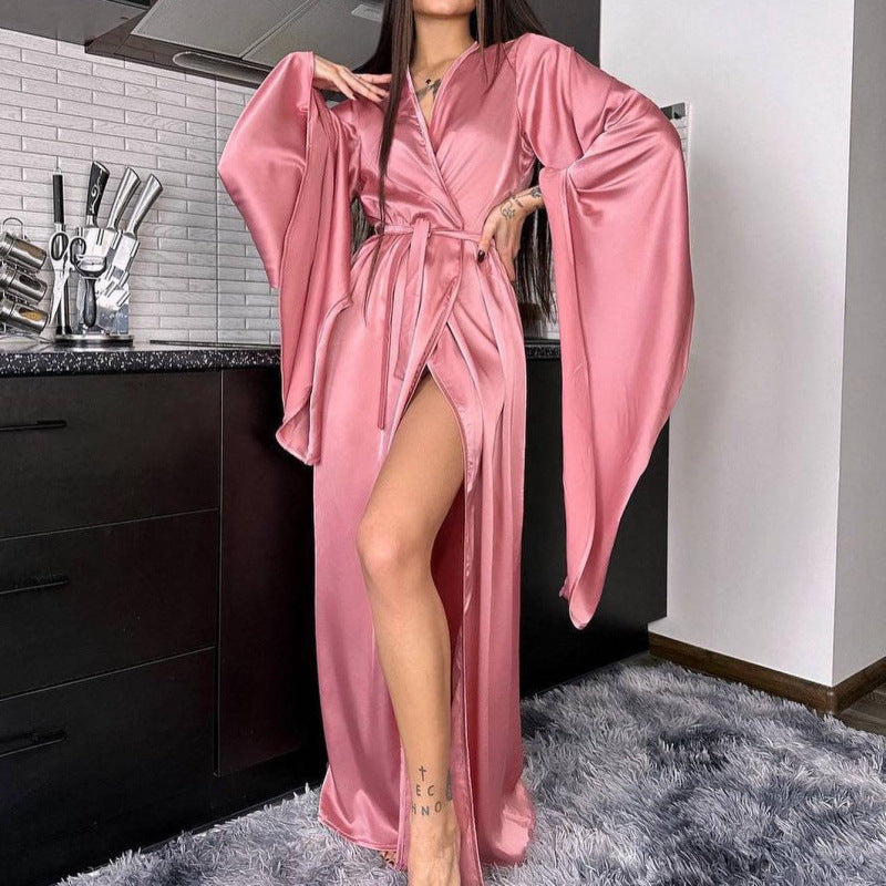 Women's Comfort Casual Elegant Home Nightgown Split Dresses