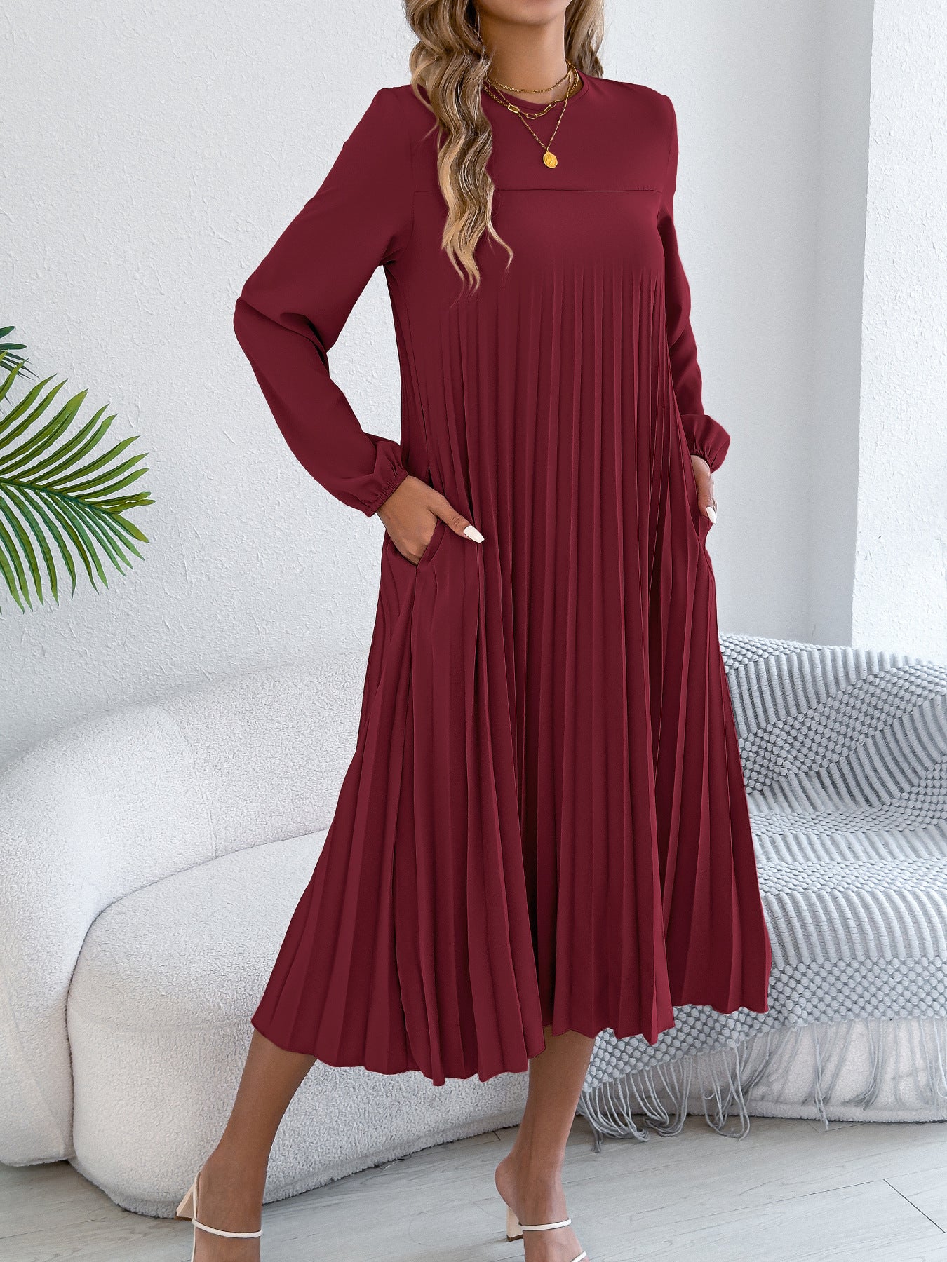 Women's Casual Solid Color Long Sleeve Pocket Clothing