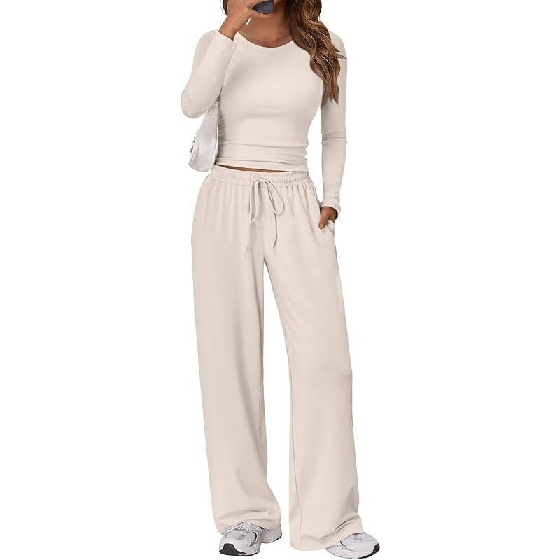 Versatile Women's Long Sleeve Solid Color Fashion Casual Suit