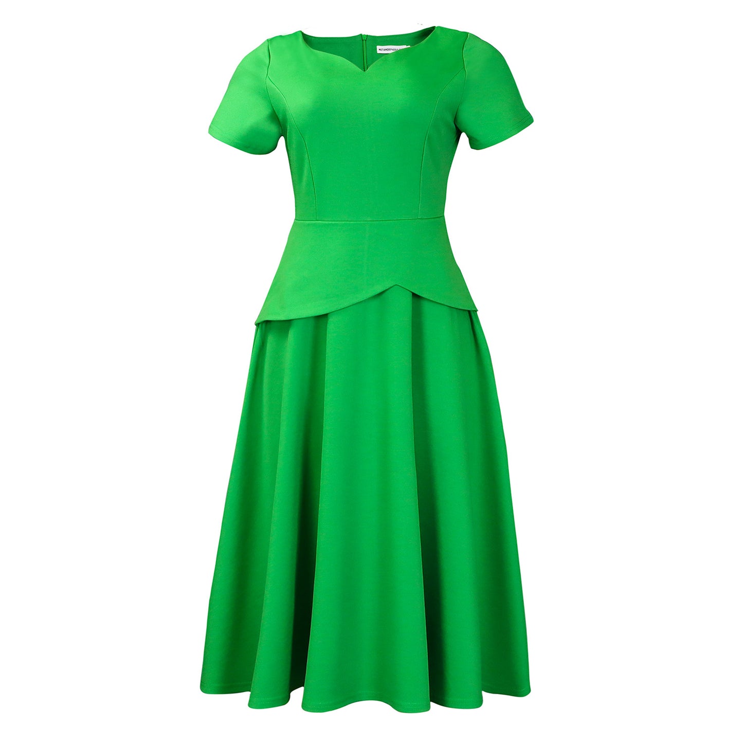 Solid Color Sleeve A- Line Large Dresses