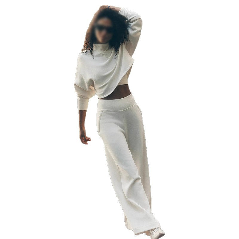 Women's Half Turtleneck Fashion Casual Loose Knitted Suits