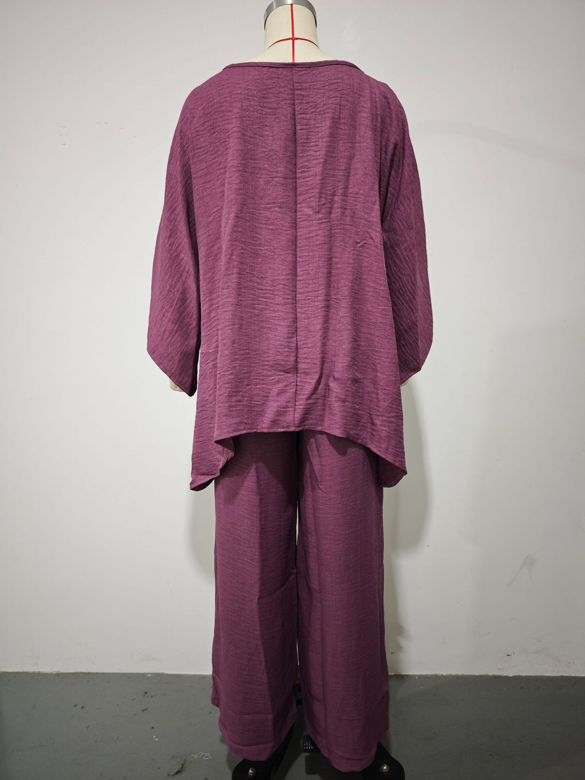 Women's Simple Loose Linen Blended Shirt Wide Fashion Casual Suit