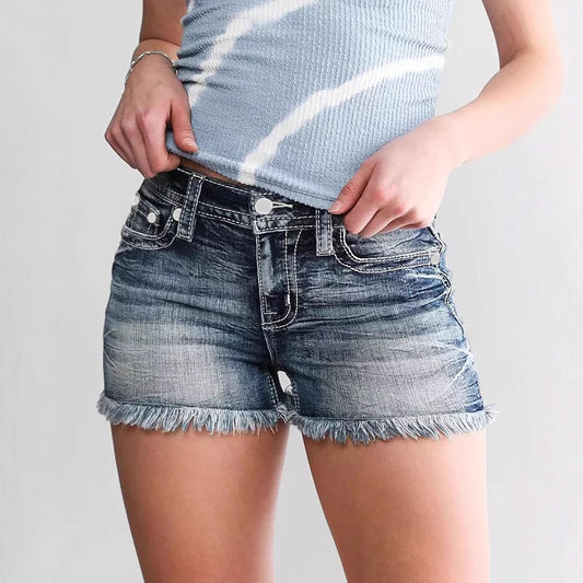 Women's Tassel Embroidered Denim Or Sexy Hot Shorts