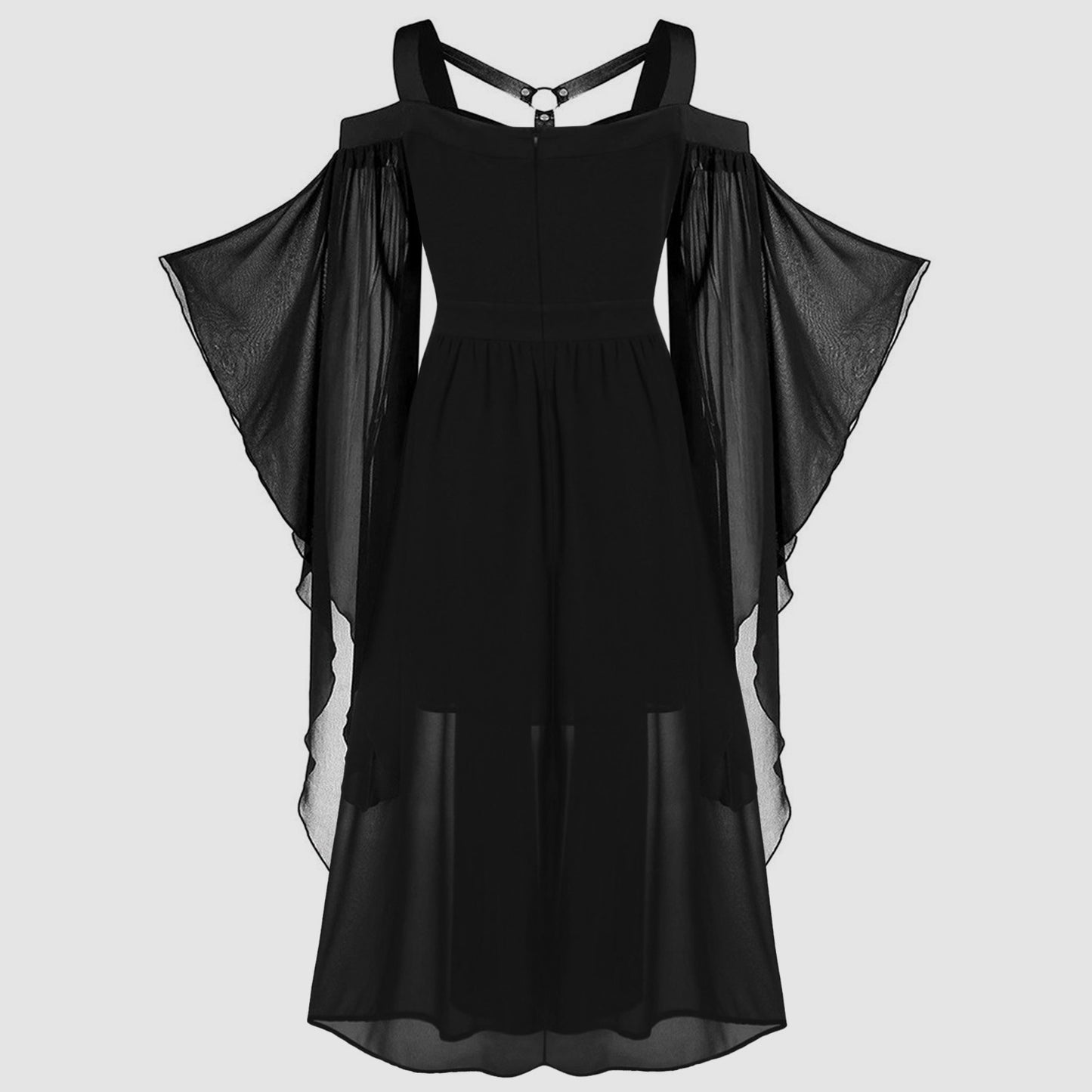 Women's Gothic Large Swing Sleeve Chiffon Stitching Halloween Dresses