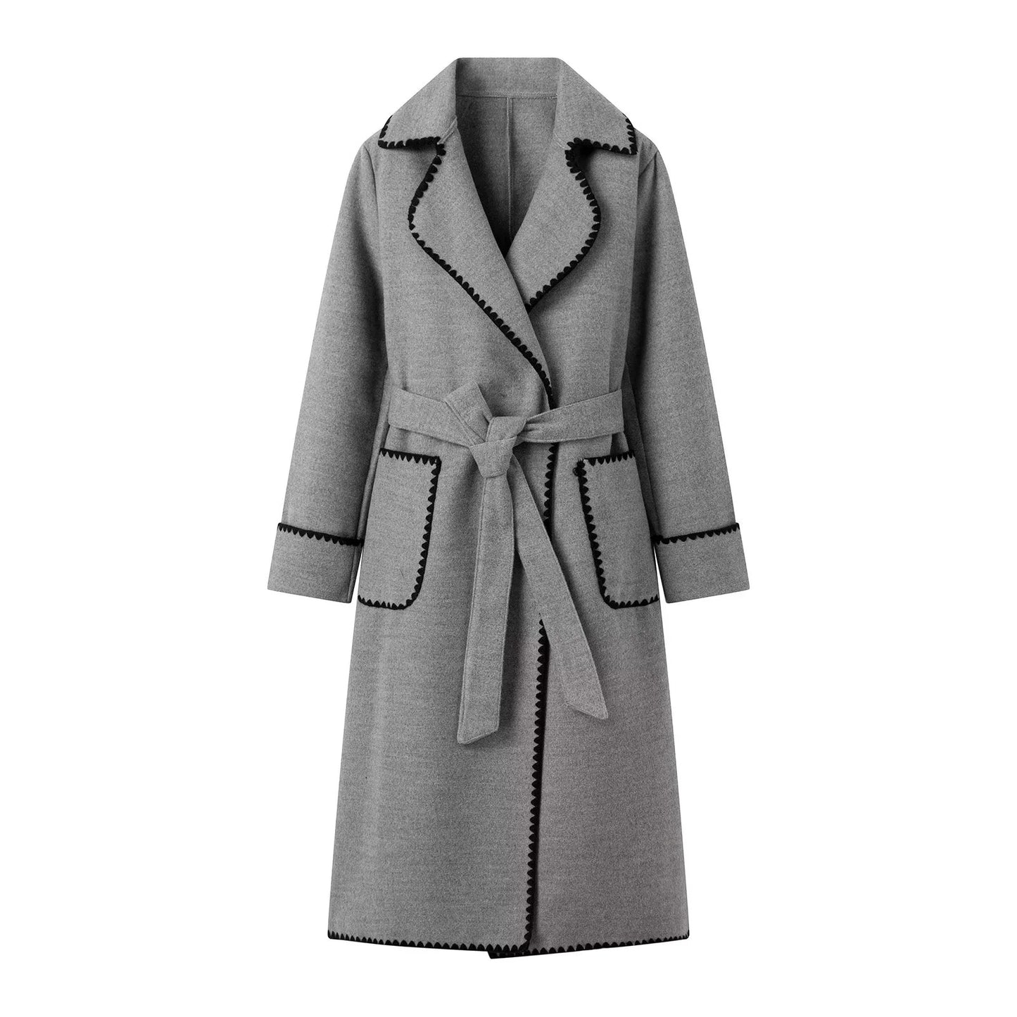 Women's Warm Long Sleeves Lapel Woolen Coats