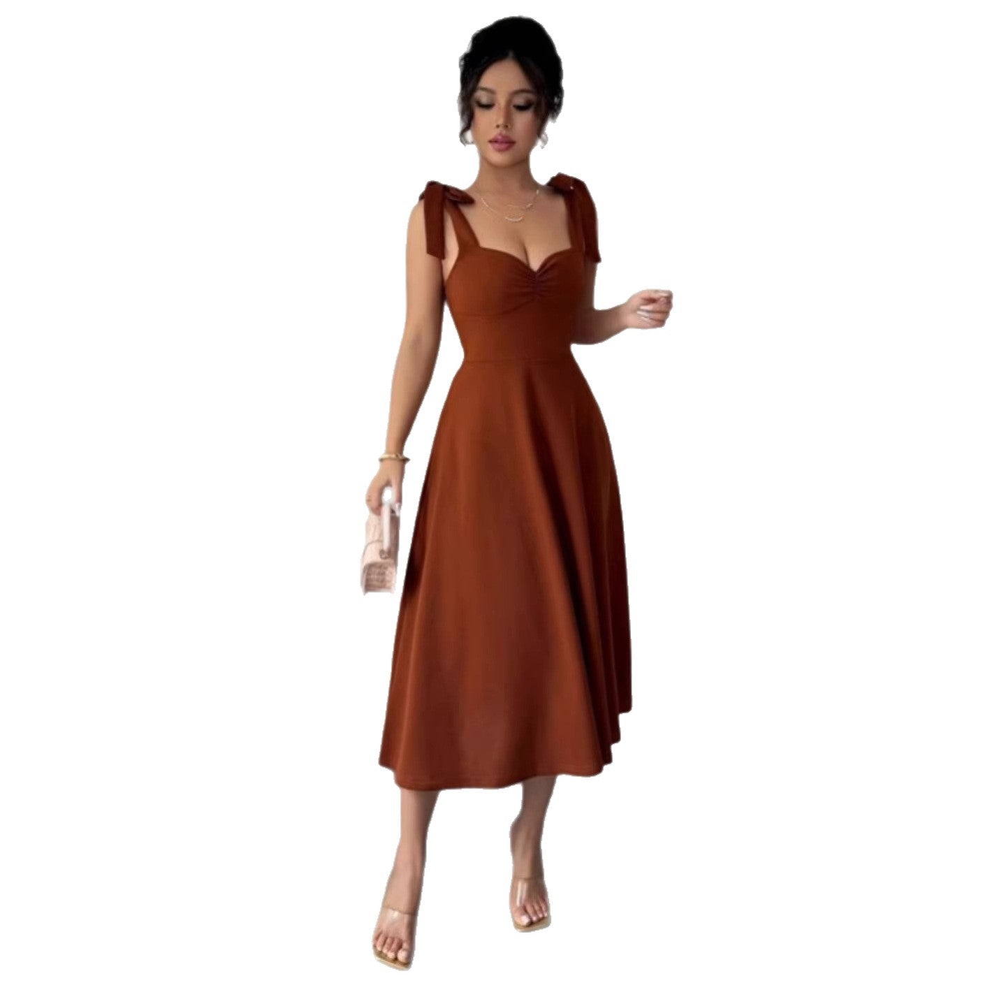 Women's Elegant Solid Color Strap Formal Dress