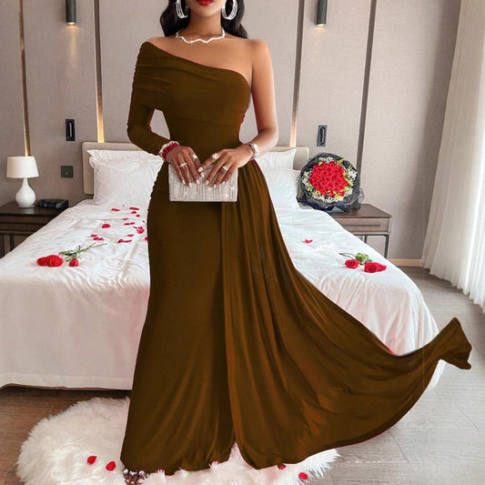 Women's Comfortable Sloping Shoulder Dress Footwear Clothing