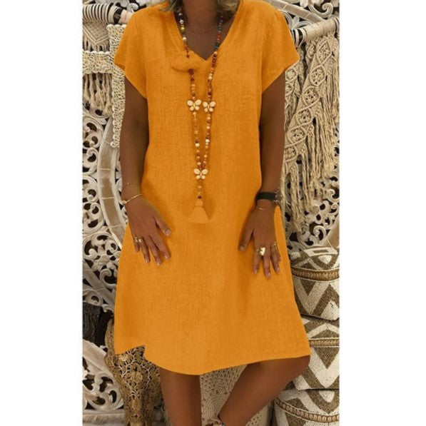 Women's Spring Eleven Color Solid Sleeve Dress Shorts