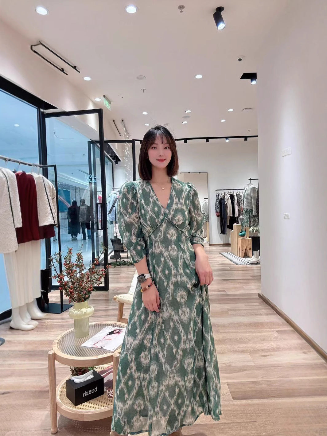 French Style Dress Silhouette Flower Sea Dresses