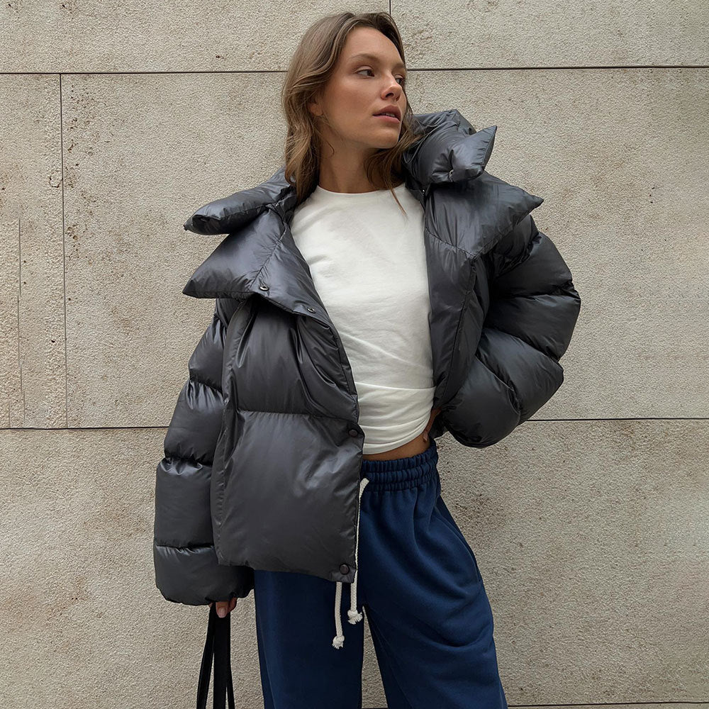 Women's Winter Bread Trendy Personality Street Hood Coats