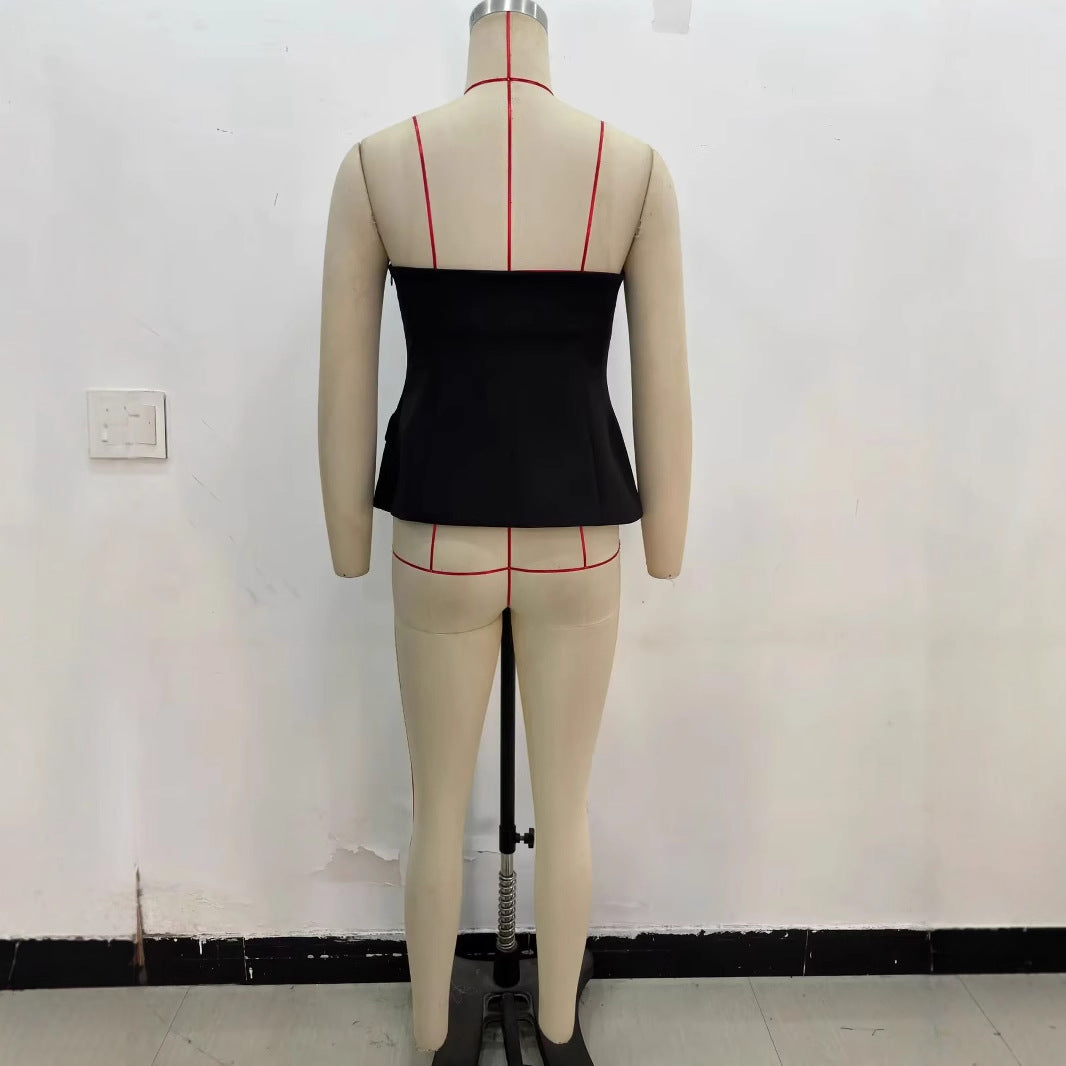Women's Fashion Strapless Bandeau Spring Sexy Slim Tops