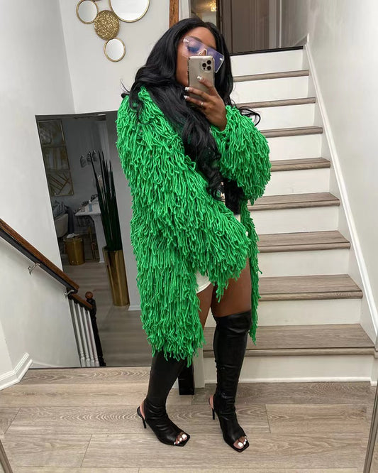 Women's Fashion Wear Knitted Hand Crochet Tassel Dresses