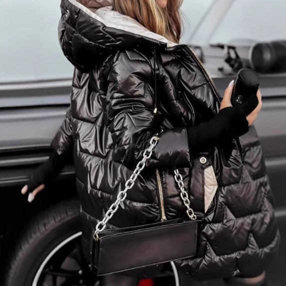New Charming Winter Hooded Cotton Mid-length Coats