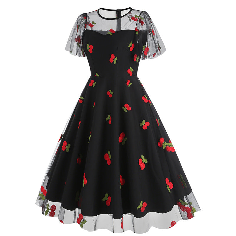 Women's Mesh Heart-shaped Valentine's Day Waist Dress Dresses