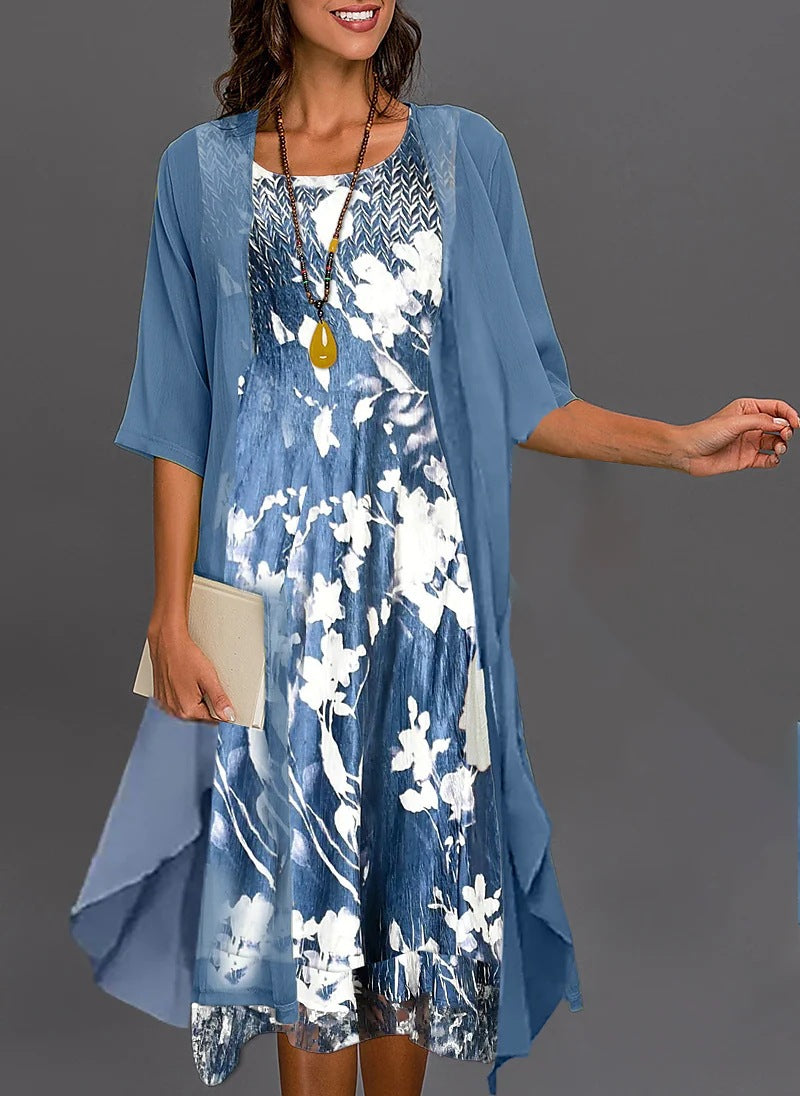 Innovative Fashion Elegant Chiffon Two-piece Set Dress