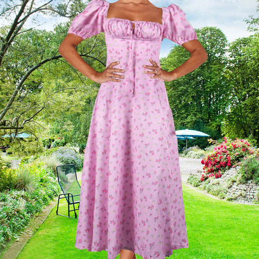 Women's Fresh Floral Split Sling Dress Dresses