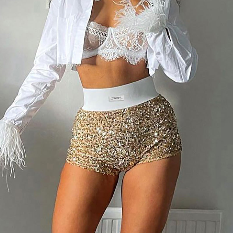 Party High Waist Slim Fit Fashionable Shorts