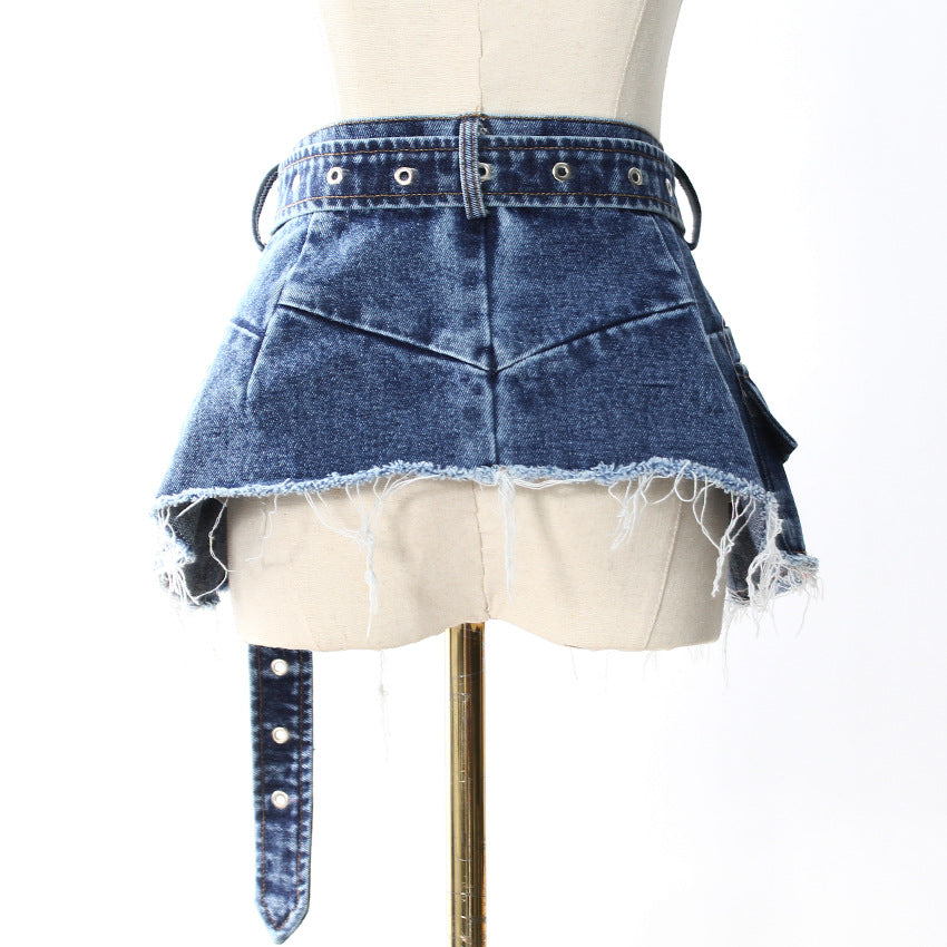 Spring Two-piece Denim Waist Seal Slimming Suits