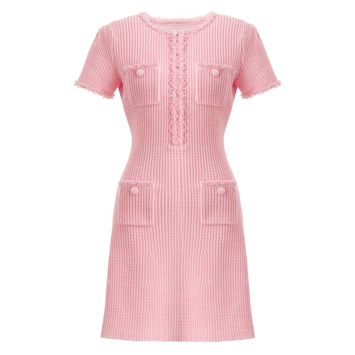 Women's Knitted Beaded Slim Slimming A- Line Dresses