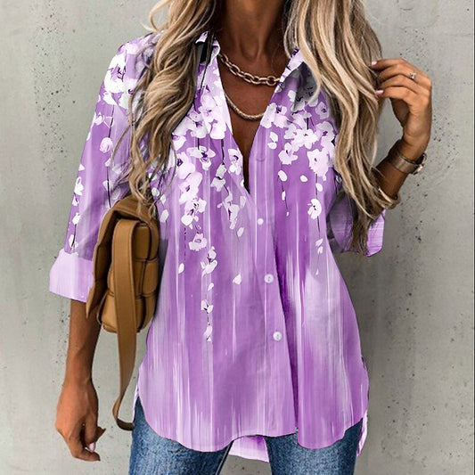 Women's Same Day Delivery Shirt Floral Print Blouses