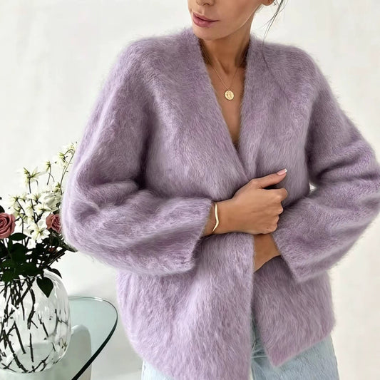Women's Knitted Solid Color Loose Lazy Style Sweater